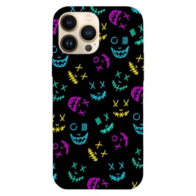 Husa compatibila cu Apple iPhone 14 model Neon mask pattern, Silicon, TPU, Viceversa foto