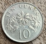 C50 - Moneda foarte veche - Singapore - 10 centi - 1993
