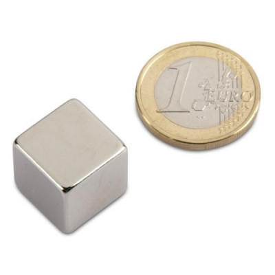 Magnet neodim cub de 15 mm, putere 10 Kg, N42 foto