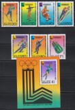 Mongolia 1980 - Jocurile Olimpice de iarnă - Lake Placid. Serie + Colita, MNH, Nestampilat