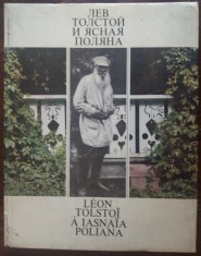CARTE-ALBUM LIMBA RUSA / FRANCEZA: LEV / LEON TOLSTOI A IASNAIA POLIANA (MOSCOVA, 1981)