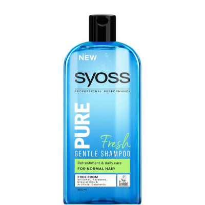 Sampon SYOSS Pure Fresh, 500 ml, cu Apa Micelara, Sampoane cu Apa Micelara, Sampon Par Normal, Sampoane pentru Par Normal, Sampon Antimatreata, Produs foto