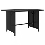 Masă grădină vidaXL poliratan negru 110x70x65cm, exterior, rezistentă apă, cadru oțel