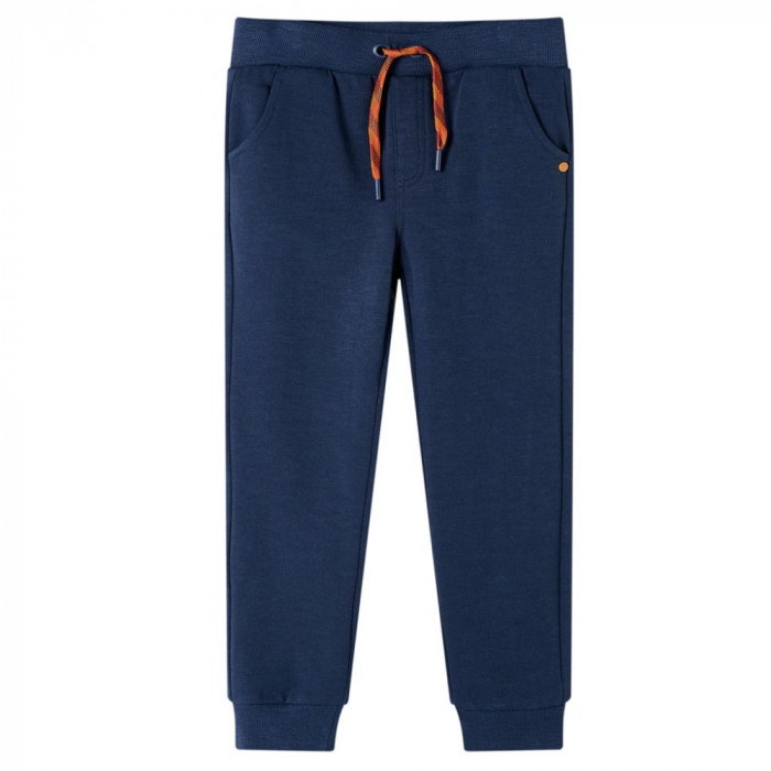 Pantaloni de trening pentru copii, bleumarin melanj, 128 GartenMobel Dekor