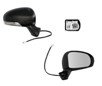 Oglinda exterioara Toyota Prius 05.2009-2011 Partea Dreapta Crom Convex Electrica Cu Incalzire 87910-47190, carcasa grunduita, 7 pini, cu semnalizare foto