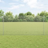 vidaXL Gard din plasă sudată cu 10 U St&acirc;lpi Argintii 1.2x10 m Oțel