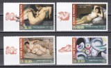 Sao Tome si Principe 2020 - Picturi nud de Rubens, Picasso, Goya, Freud, Serie cu Tapsuri cu perforații doar pe 2 laturi, MNH