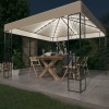 Pavilion cu șir de lumini, crem, 3x3 m, material textil