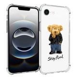 Husa antisoc pentru iphone 16e, airbag pro, clear, stay real