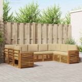 vidaXL Seturi de canapele 9 pcs Natural și Bej Lemn Solid de Acacia 3375488
