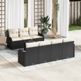 VidaXL Set de canapele pentru grădină 8 pcs Negru 55 x 55 x 37 cm