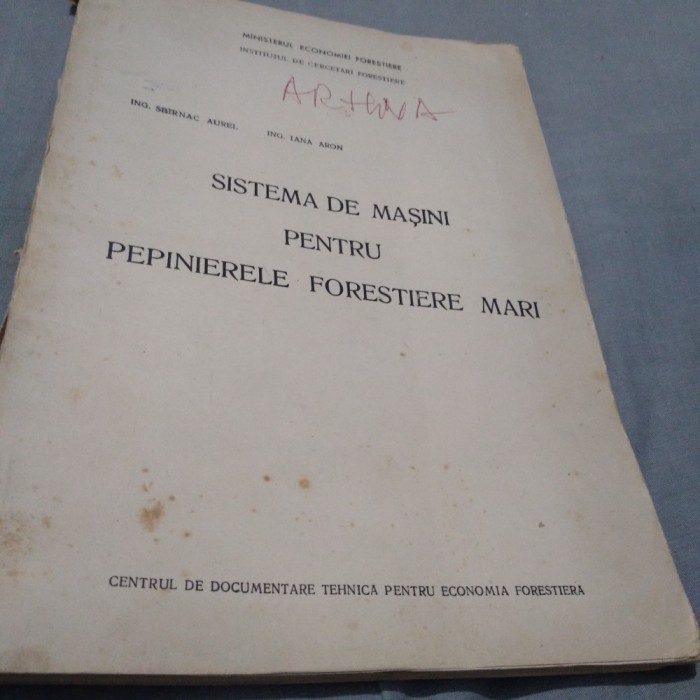 SISTEMA DE MASINI PENTRU PEPINIERELE FORESTIERE MARI-ING.SBARNAC AUREL/IANA ARON