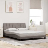 vidaXL Cadru de pat fără saltea, gri taupe, 160x200 cm, textil