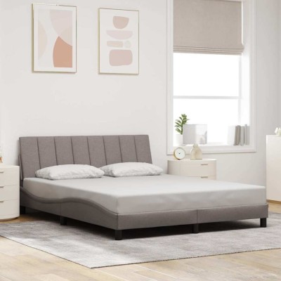 vidaXL Cadru de pat fără saltea, Hanko, gri taupe, 160x200 cm, textil 3310472 foto