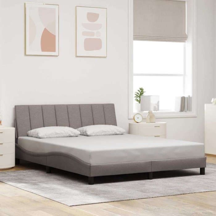 vidaXL Cadru de pat fără saltea, Hanko, gri taupe, 160x200 cm, textil 3310472