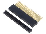 Soclu pini mamă 2,54mm 40 THT PCB aurit