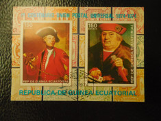 Bloc timbre pictura nestampilat Guineea Ecuatoriala timbre arta picturi UPU foto