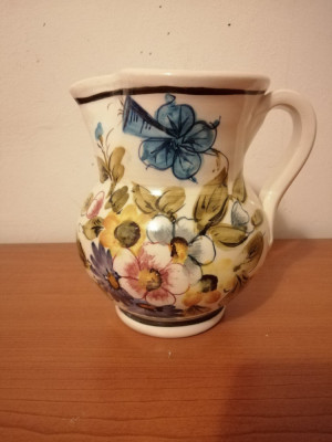 Carafa vaza ceramica vintage Bassano Italia inaltime 14.5 cm foto