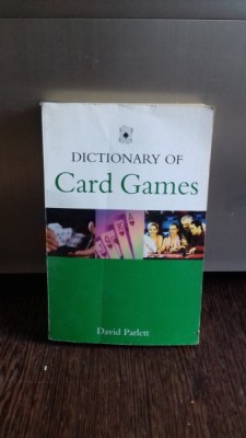 DICTIONARY OF CARD GAMES - DAVID PARLETT foto