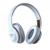 Casti On Ear P17 By DolphinMC&reg;, Wireless, Bluetooth, Microfon, Multipoint connection, Quick Charge, Autonomie 8 ore, Alb-Auriu