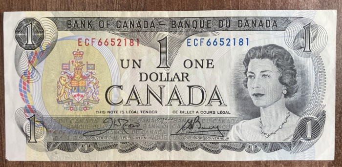 B11 7 - Bancnota foarte veche - Canada - 1 dolari - 1973