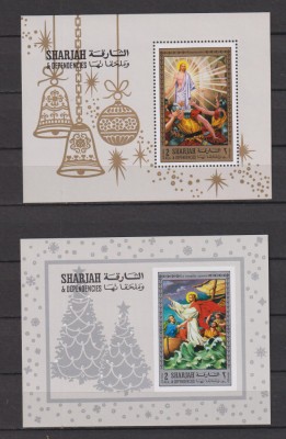SHARJAH CRACIUN 1971 MI: BL. 78 A + B MNH foto