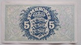 1940 Danemarca 5 Kroner circulat stare BUNA Insulele Faeroe