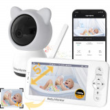Baby Monitor WiFi 2in1 cu Camera Audio-Video Multi View, VisionHub&reg;, UltraHD/5&rdquo; Night Vision, Aplicatie Telefon, Rotire 355&deg;/90&deg;, Zoom 4X pentru Supra