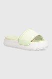 Puma papuci Karmen Slide femei, culoarea verde, cu platforma, 389073