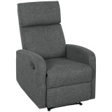 HOMCOM Fotoliu de relaxare, fotoliu de odihnă reglabil cu suport pentru picioare ajustabil, fotoliu de living modern cu material textil, Gri | Aosom R