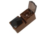 Conector alimentare AC 2P+PE 250VAC 16A gri &icirc;nchis - Abex