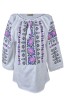 Bluza dama tip ie RD24, alb/mov , marimea L
