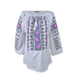 Bluza dama tip ie RD24, alb/mov , marimea XL