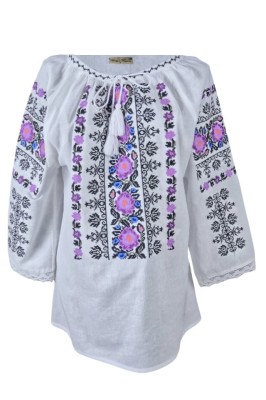 Bluza dama tip ie RD24, alb/mov marimea S foto
