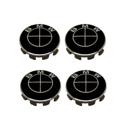 Set 4 capacele BMW 68mm pentru Jante de Aluminiu, Negru