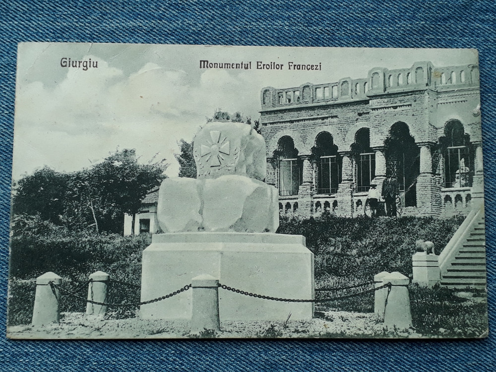 480 - Giurgiu - Monumentul eroilor francezi / carte postala 1927,  Necirculata, Fotografie | Okazii.ro