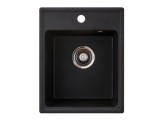 Chiuveta X Granit Quadro 40 negru400 x 500 mm, sifon 90 mm, granit