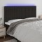 vidaXL Tăblie de pat cu LED, negru, 160x5x118/128 cm, textil 3122670