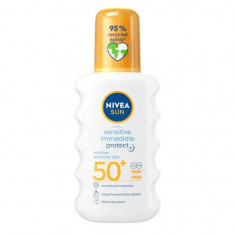 Spray pentru protectie solara SPF 50+ Sensitive Protect, 200 ml, Nivea Sun