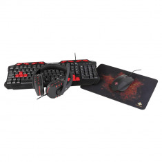 Kit gaming tastatura + mouse + mousepad + casti DELTACO GAMING GEAR foto