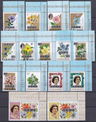 DB1 Flora Flori 1975 Supratipare Ins. Cook 15 v. MNH colturi de coala Mi. 1 - 15 foto