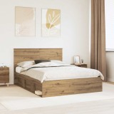 Cumpara ieftin Cadru de pat Stejar Artizanal 150 x 200 cm Lemn de pin masiv