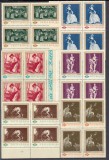 ROMANIA 1966 LP 633 REPRODUCERI DE ARTA DIN GALERIA NATIONALA BLOCURI DE 4 MNH