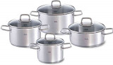 Set oale inox 4 piese cu capace de sticla Fissler Viseo