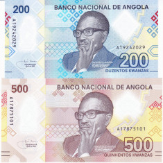 Bancnota Angola 200 si 500 Kwanzas 2020 - PNew UNC ( set x2 polimer )