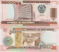 MOZAMBIQ 50.000 METICAIS / 1993. UNC. foto