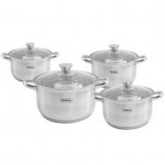 Set de oale Rosberg R51210L8, 8 ore, Fundul dublu, 1.8-5.8 litri, Inductie, Inox