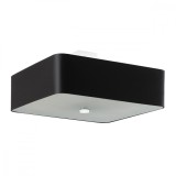 Lampă De Tavan Lokko Negru Țesătură/Sticlă/Oțel 5 Becuri Pătrate Minimalistă De Interior