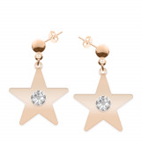 Little Star - Cercei personalizati steluta cu tija din argint 925 placat cu aur roz