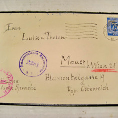 B322-I-ww2-Plic circulat cenzura militara zona americana Austria.